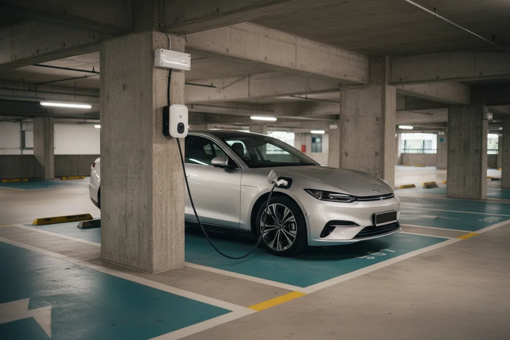 EV charging bay in a carpark
