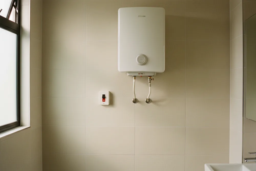 Wall-mounted water heater with isolator